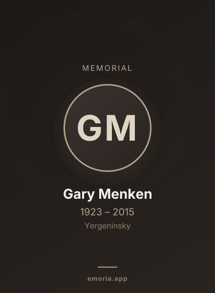 Memorial portrait of Gary Menken