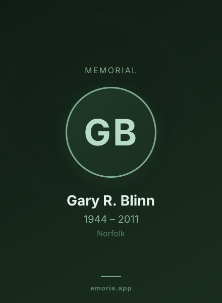 Memorial portrait of Gary R. Blinn