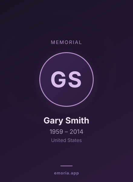 Memorial portrait of Gary Smith