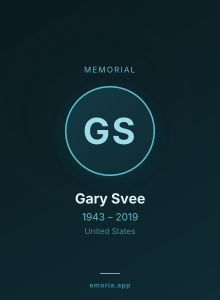 Memorial portrait of Gary Svee