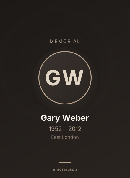 Memorial portrait of Gary Weber