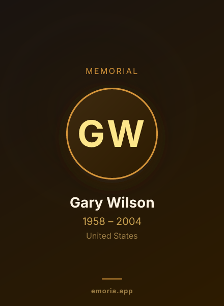 Memorial portrait of Gary Wilson