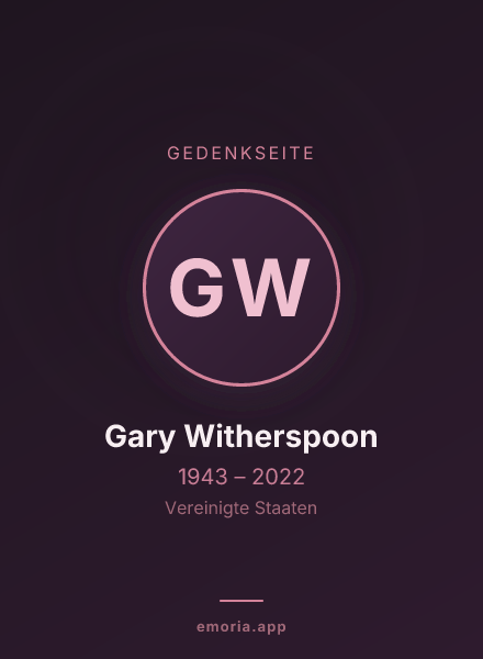 Gedenkportrait von Gary Witherspoon