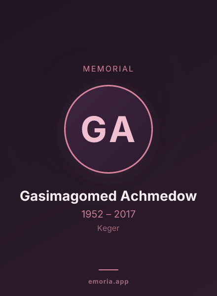 Memorial portrait of Gasimagomed Achmedow