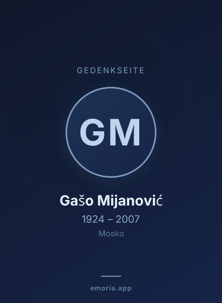 Gedenkportrait von Gašo Mijanović