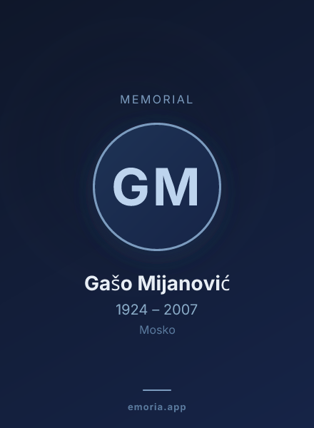 Memorial portrait of Gašo Mijanović