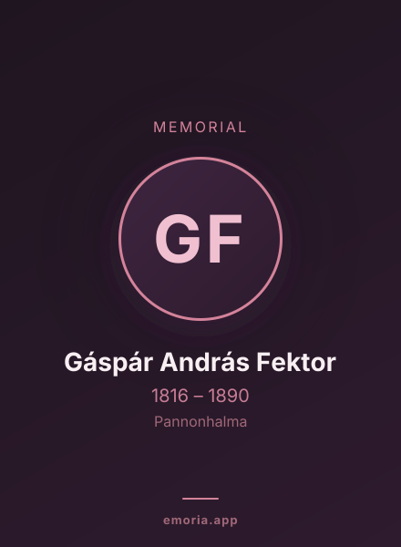 Memorial portrait of Gáspár András Fektor