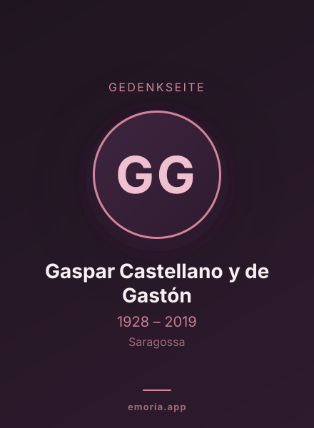 Gedenkportrait von Gaspar Castellano y de Gastón