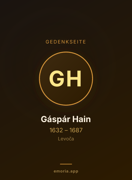 Gedenkportrait von Gáspár Hain