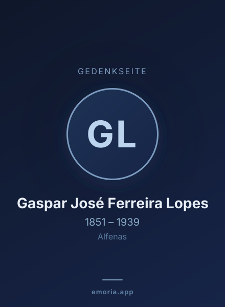 Gedenkportrait von Gaspar José Ferreira Lopes