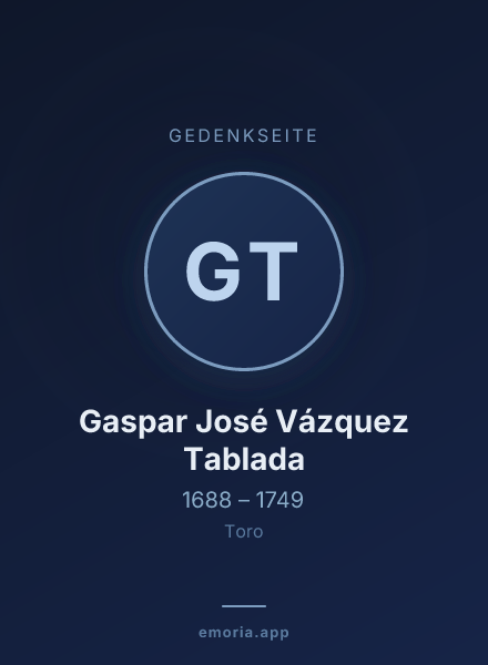 Gedenkportrait von Gaspar José Vázquez Tablada
