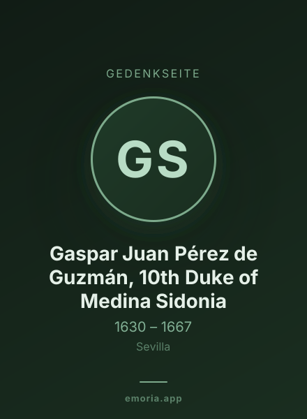 Gedenkportrait von Gaspar Juan Pérez de Guzmán, 10th Duke of Medina Sidonia