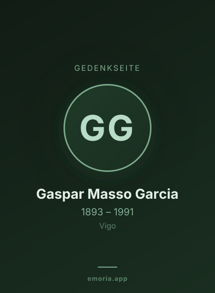 Gedenkportrait von Gaspar Masso Garcia