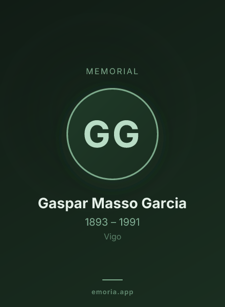 Memorial portrait of Gaspar Masso Garcia