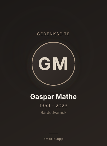 Gedenkportrait von Gaspar Mathe