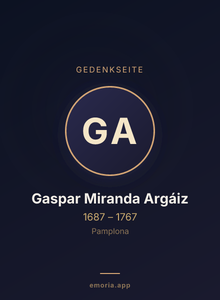 Gedenkportrait von Gaspar Miranda Argáiz