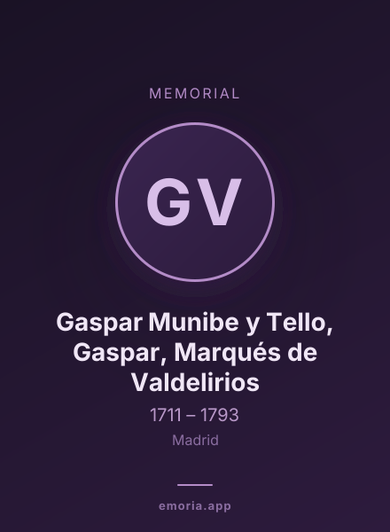 Memorial portrait of Gaspar Munibe y Tello, Gaspar, Marqués de Valdelirios