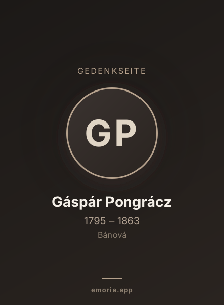 Gedenkportrait von Gáspár Pongrácz