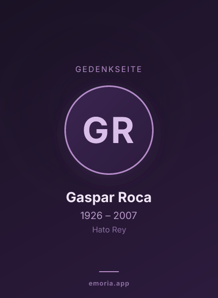 Gedenkportrait von Gaspar Roca