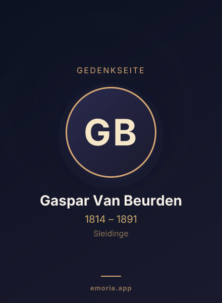 Gedenkportrait von Gaspar Van Beurden