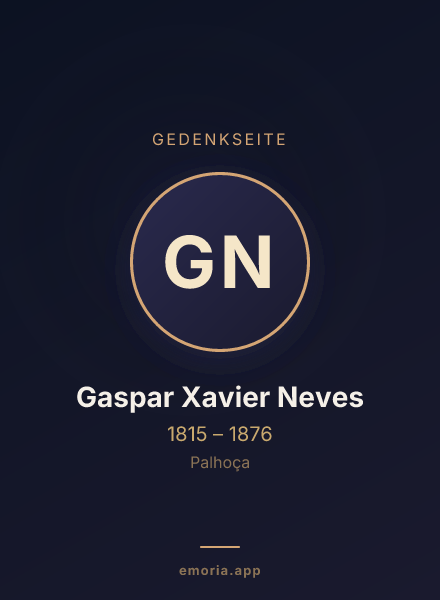 Gedenkportrait von Gaspar Xavier Neves