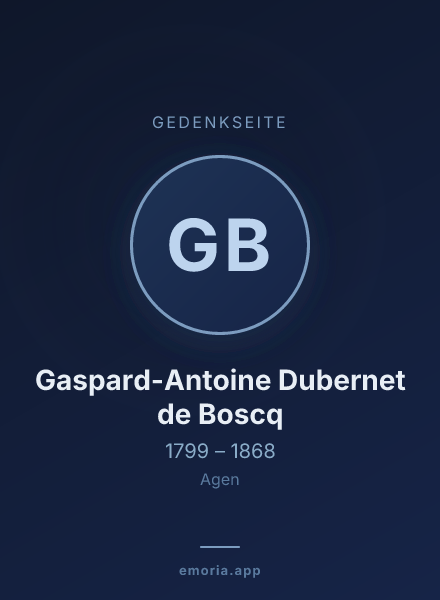 Gedenkportrait von Gaspard-Antoine Dubernet de Boscq