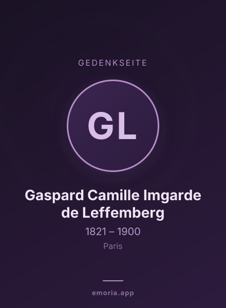 Gedenkportrait von Gaspard Camille Imgarde de Leffemberg