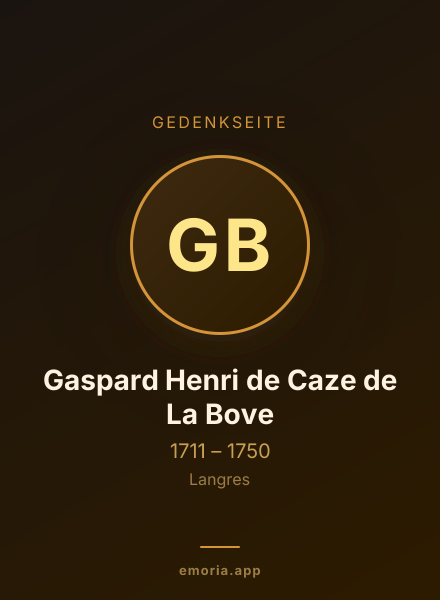 Gedenkportrait von Gaspard Henri de Caze de La Bove