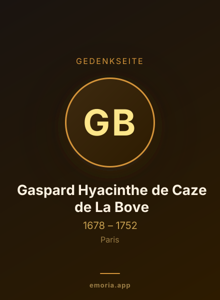 Gedenkportrait von Gaspard Hyacinthe de Caze de La Bove