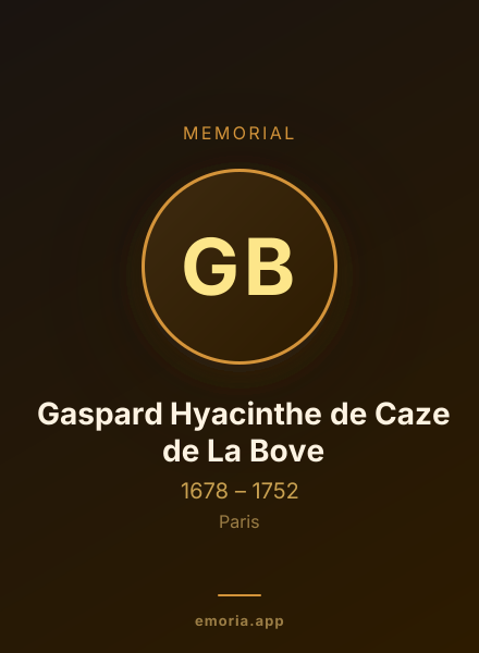 Memorial portrait of Gaspard Hyacinthe de Caze de La Bove
