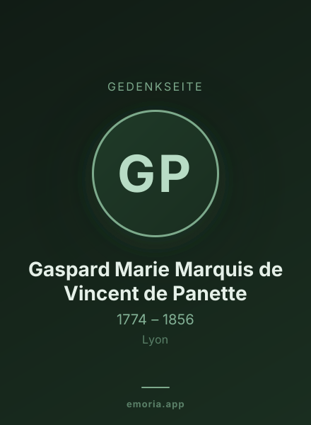 Gedenkportrait von Gaspard Marie Marquis de Vincent de Panette