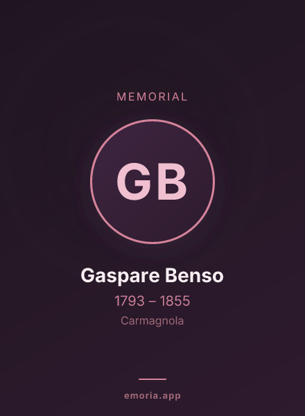 Memorial portrait of Gaspare Benso