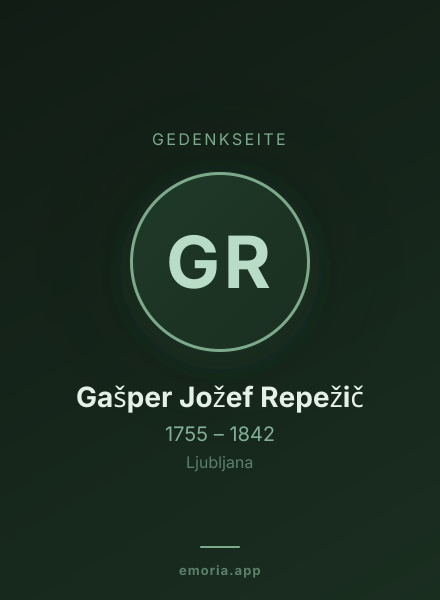 Gedenkportrait von Gašper Jožef Repežič