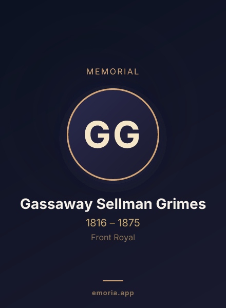 Memorial portrait of Gassaway Sellman Grimes