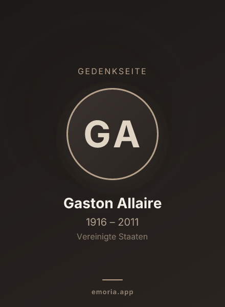Gedenkportrait von Gaston Allaire