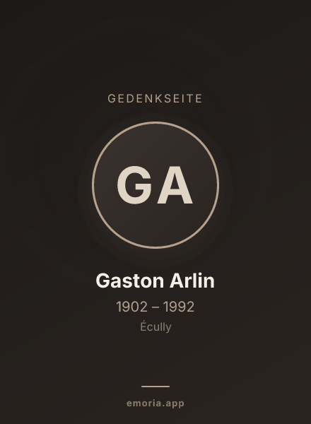 Gedenkportrait von Gaston Arlin