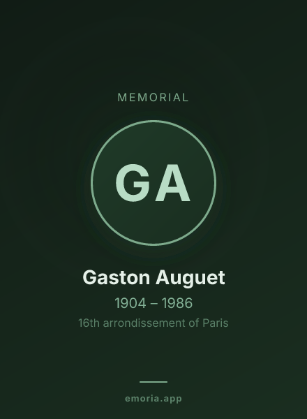 Memorial portrait of Gaston Auguet