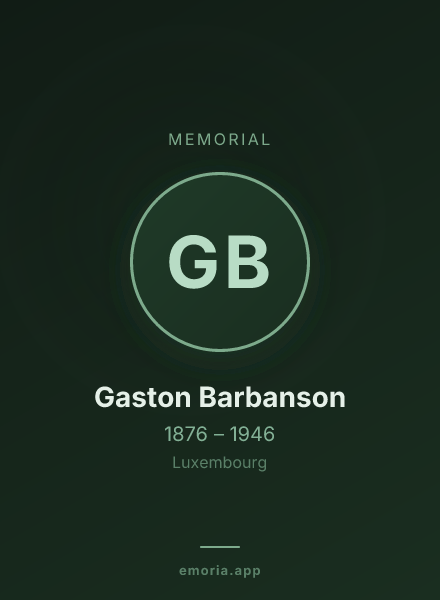 Memorial portrait of Gaston Barbanson