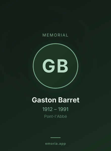 Memorial portrait of Gaston Barret