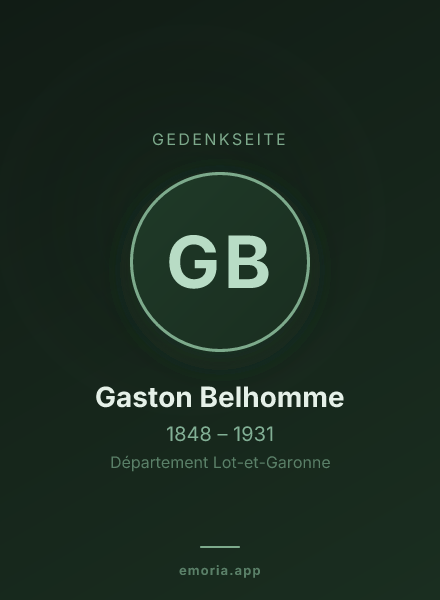 Gedenkportrait von Gaston Belhomme