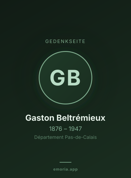 Gedenkportrait von Gaston Beltrémieux