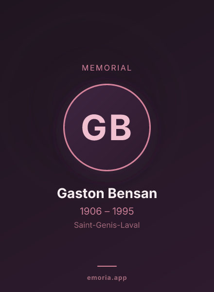 Memorial portrait of Gaston Bensan