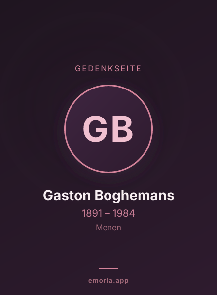 Gedenkportrait von Gaston Boghemans