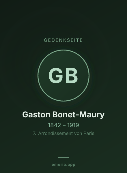 Gedenkportrait von Gaston Bonet-Maury