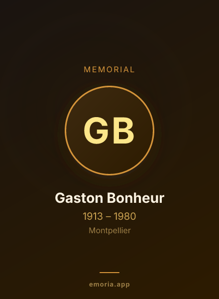 Memorial portrait of Gaston Bonheur