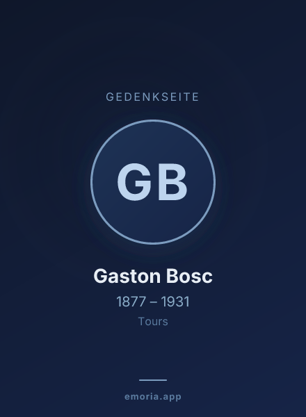 Gedenkportrait von Gaston Bosc