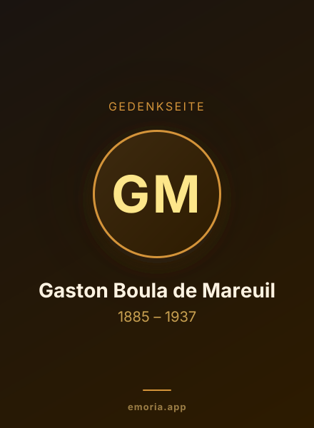 Gedenkportrait von Gaston Boula de Mareuil