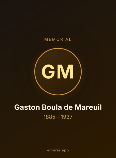 Memorial portrait of Gaston Boula de Mareuil