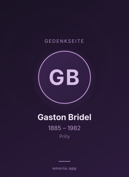 Gedenkportrait von Gaston Bridel