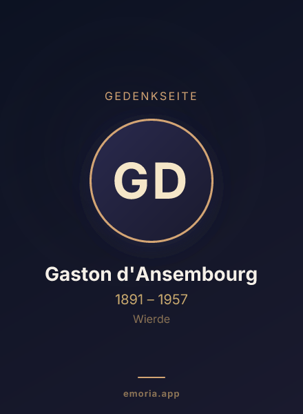 Gedenkportrait von Gaston d'Ansembourg